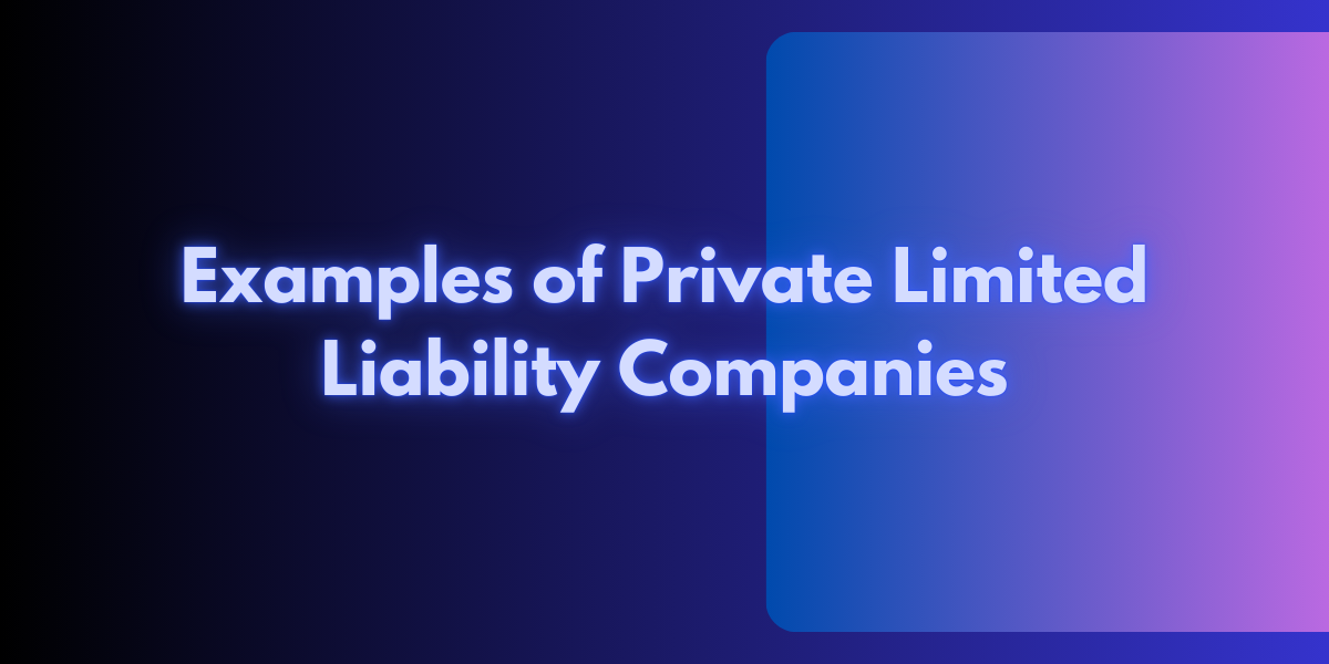 an image in which it is written Examples of Private Limited Liability Companies